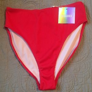 Missguided High Waist High Leg Rib Bikini Briefs